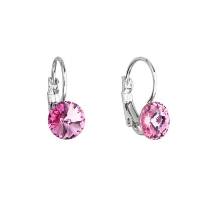 18440 nausnice bizuterie se swarovski krystaly ruzove kulate 51031 3 rose