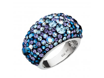 Stříbrný prsten s krystaly Swarovski modrý 35028.3 blue style
