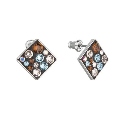 18464 nausnice bizuterie se swarovski krystaly modre kosoctverec 51032 3 aqua