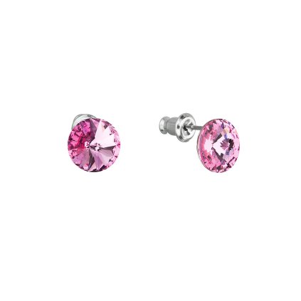 18587 nausnice bizuterie se swarovski krystaly ruzove kulate 51037 3 rose