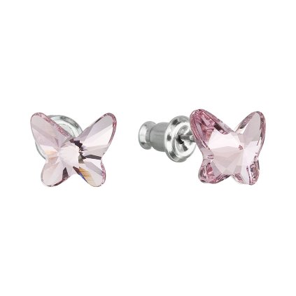 18764 nausnice bizuterie se swarovski krystaly ruzovy motyl 51048 3 light rose