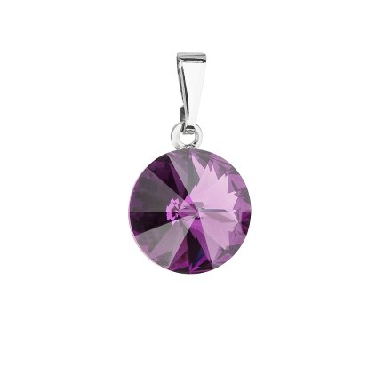 18917 privesek bizuterie se swarovski krystaly fialovy kulaty 54001 3 amethyst