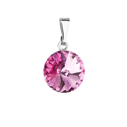 18944 privesek bizuterie se swarovski krystaly ruzovy kulaty 54001 3 rose