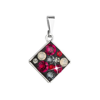 19058 privesek bizuterie se swarovski krystaly cerveny kosoctverec 54020 3