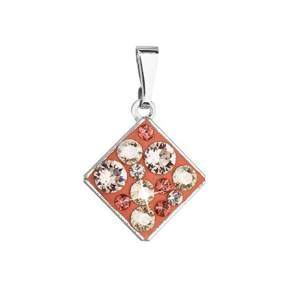 19067 privesek bizuterie se swarovski krystaly oranzovy kosoctverec 54020 4