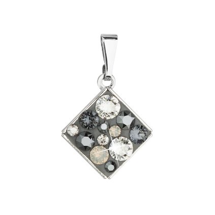 19073 privesek bizuterie se swarovski krystaly sedy kosoctverec 54020 5