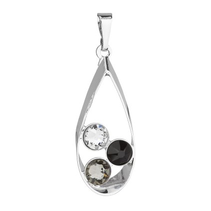 19121 privesek bizuterie se swarovski krystaly cerna slza 54031 3