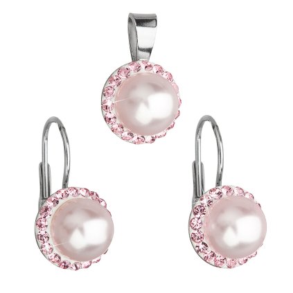 19388 sada sperku s krystaly swarovski nausnice a privesek ruzova perla kulate 39091 3
