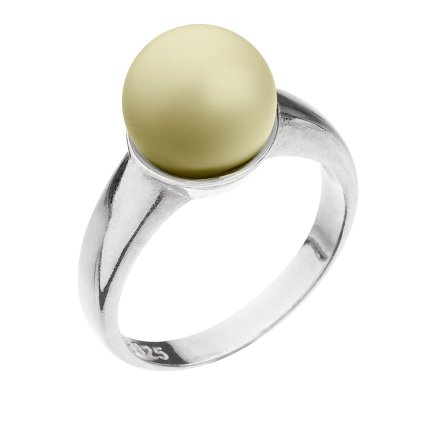 Stříbrný prsten se Swarovski perlou pastelově žlutý 35022.3 (Velikost 52 (ø16,6 mm))