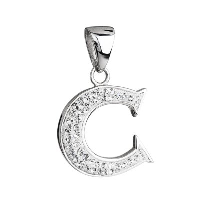19775 stribrny privesek s krystaly swarovski bile pismeno c 34102 1