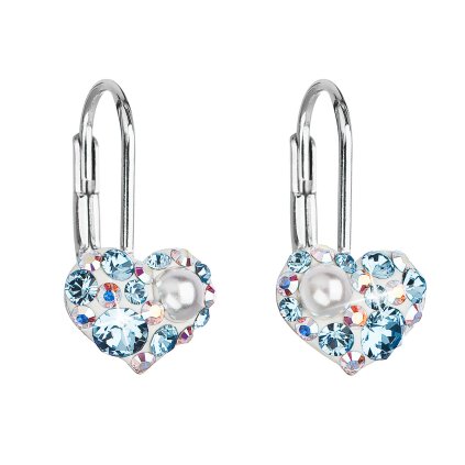 20192 stribrne nausnice visaci s krystaly swarovski modre srdce 31125 9