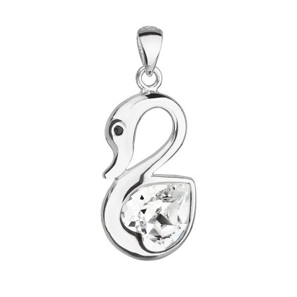 20660 stribrny privesek s krystalem swarovski bila labut 34237 1