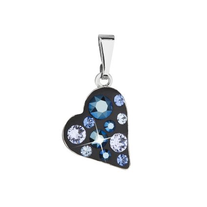 20786 privesek bizuterie se swarovski krystaly modre srdce 54027 5 metalic blue