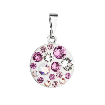 20801 privesek bizuterie se swarovski krystaly ruzovy kulaty 54023 3 rose