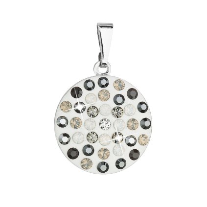 20891 privesek bizuterie se swarovski krystaly sedy kulaty 54021 3 grey