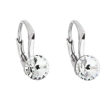 21104 stribrne nausnice visaci s krystaly swarovski bile kulate 31230 1