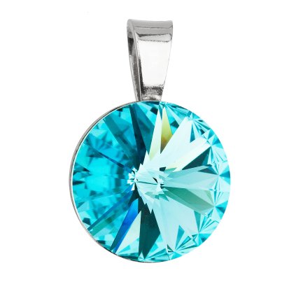 21149 stribrny privesek s krystaly swarovski modry kulaty rivoli 34112 3 light turquoise