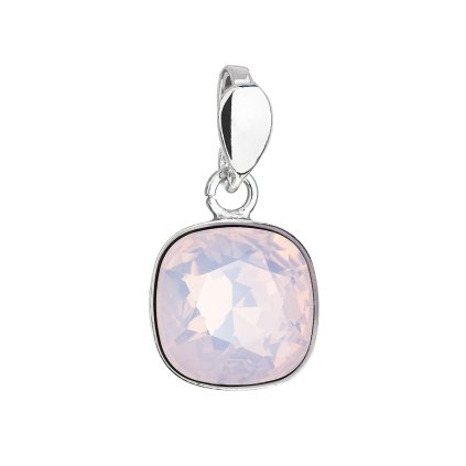 21365 stribrny privesek s krystalem swarovski ruzovy ctverec 34224 7