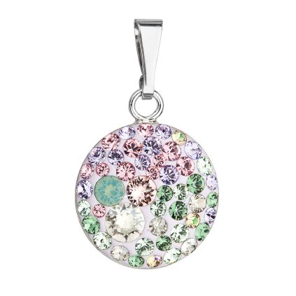 21467 stribrny privesek s krystaly swarovski mix barev kulaty 34225 3 sakura