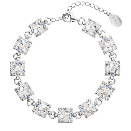 21614 stribrny naramek se swarovski krystaly modry 33047 3 light sapphire