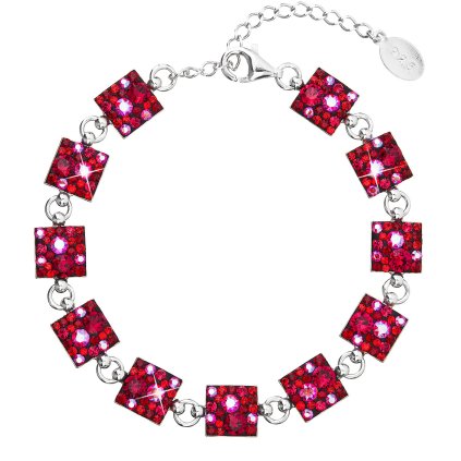 21653 stribrny naramek se swarovski krystaly cerveny 33047 3 cherry