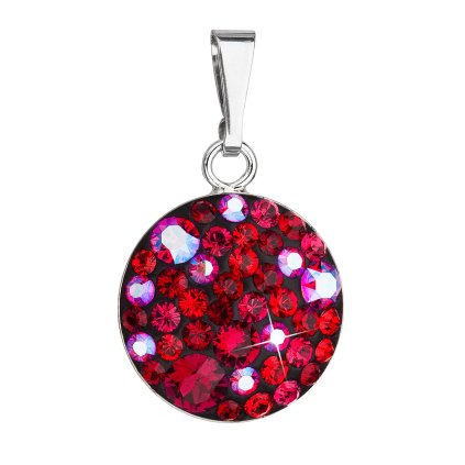 21656 stribrny privesek s krystaly swarovski cerveny kulaty 34225 3 cherry