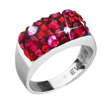 Stříbrný prsten s krystaly Swarovski červený 35014.3 cherry (Velikost 52 (ø16,6 mm))