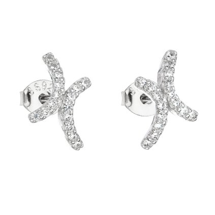23189 stribrne nausnice pecka se zirkonem v bile barve 11107 1