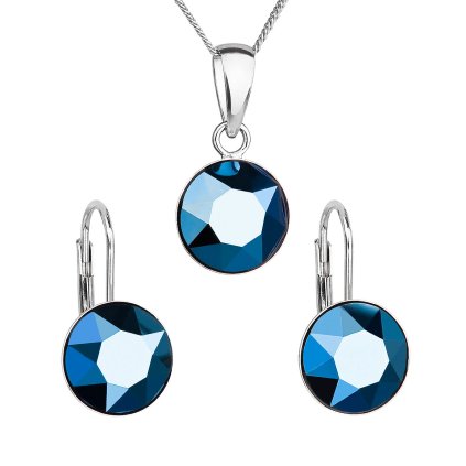 23492 sada sperku s krystaly swarovski nausnice retizek a privesek modre kulate 39140 5 metalic blue