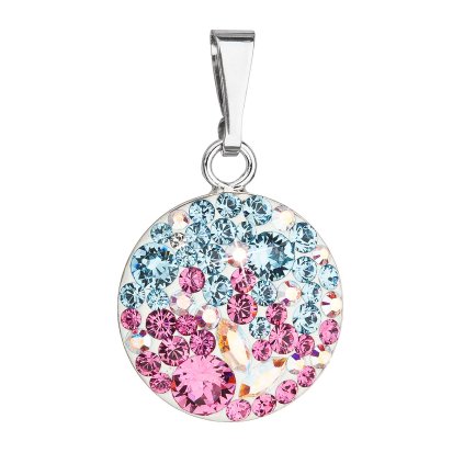 23588 stribrny privesek s krystaly swarovski mix barev kulaty 34225 3 water lilly