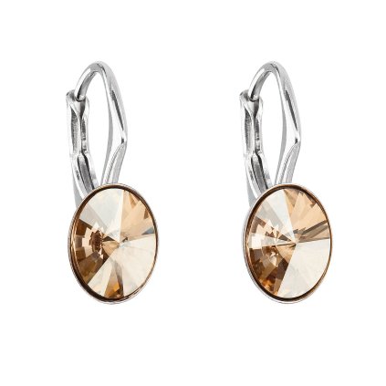 23717 stribrne nausnice visaci s krystaly swarovski zlaty oval 31276 5