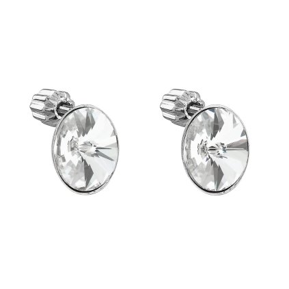 23723 stribrne nausnice pecka s krystaly swarovski bily oval 31274 1