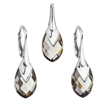 23774 sada sperku s krystaly swarovski nausnice a privesek seda slza 39169 4