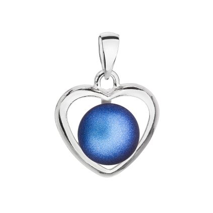 23792 stribrny privesek s tmave modrou matnou swarovski perlou srdce 34246 3