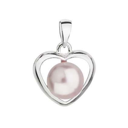 23801 stribrny privesek s ruzovou swarovski perlou srdce 34246 3