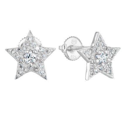 24446 stribrne nausnice pecka se zirkonem bila hvezdicka 11282 1