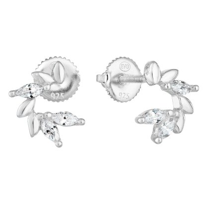 24512 stribrne nausnice pecka se zirkonem v bile barve 11285 1