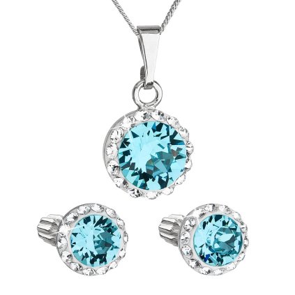 24737 sada sperku s krystaly swarovski nausnice retizek a privesek modre kulate 39352 3