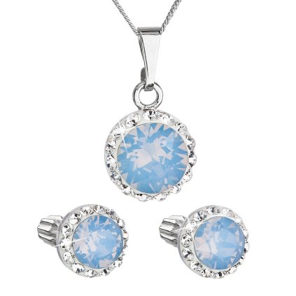 24764 sada sperku s krystaly swarovski nausnice retizek a privesek modre opalove kulate 39352 7