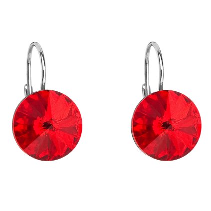 25706 stribrne nausnice visaci s krystaly swarovski cervene kulate 31106 3