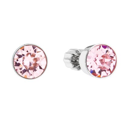 25733 stribrne nausnice pecka se swarovski krystaly ruzove kulate 31113 3 light rose