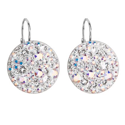 25751 stribrne nausnice visaci se swarovski krystaly ab efekt kulate 31161 2