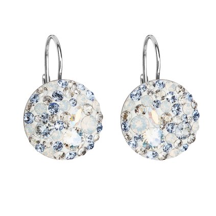 25778 stribrne nausnice visaci s krystaly swarovski modre kulate 31176 3 light sapphire