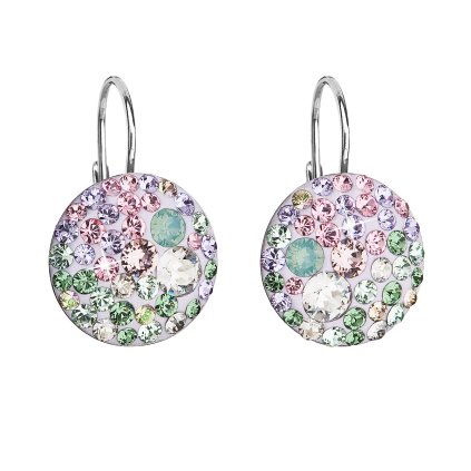 25790 stribrne nausnice visaci s krystaly swarovski mix barev kulate 31176 3 sakura