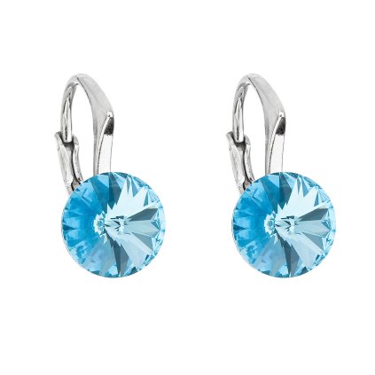 25823 stribrne nausnice visaci s krystaly swarovski modre kulate 31229 3 aqua