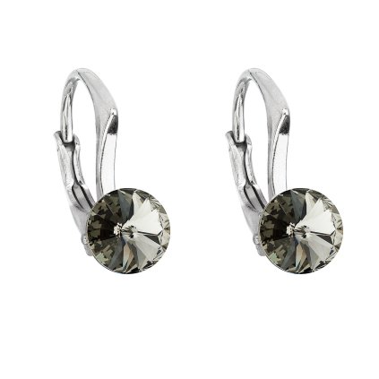25838 stribrne nausnice visaci s krystaly swarovski cerne kulate 31230 3