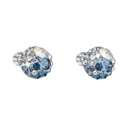25877 stribrne nausnice pecka s krystaly swarovski modre kulate 31336 3 ice blue