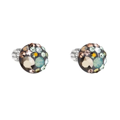 25892 stribrne nausnice pecka s krystaly swarovski mix barev kulate 31336 4 chameleon
