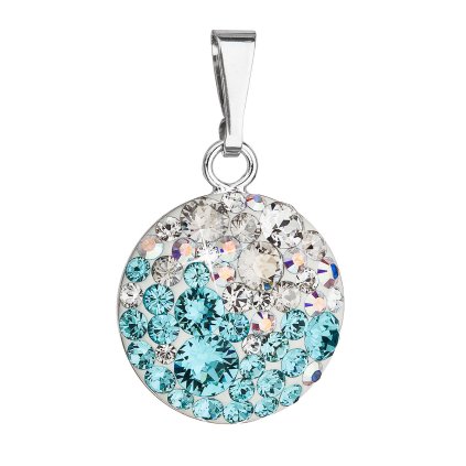 25952 stribrny privesek s krystaly swarovski modry kulaty 34225 3 light turquoise