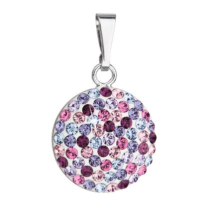 25958 stribrny privesek s krystaly swarovski mix fialove kulaty 34225 3